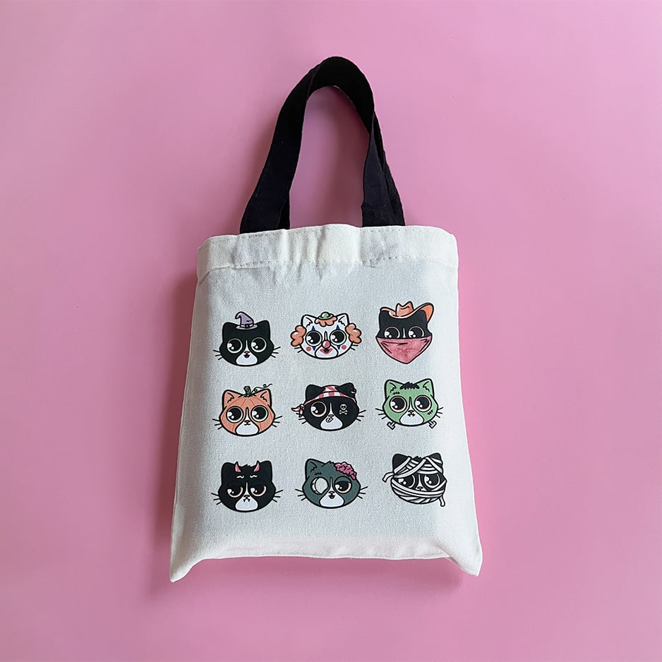 Image of Halloween Cat Mini Tote Bag