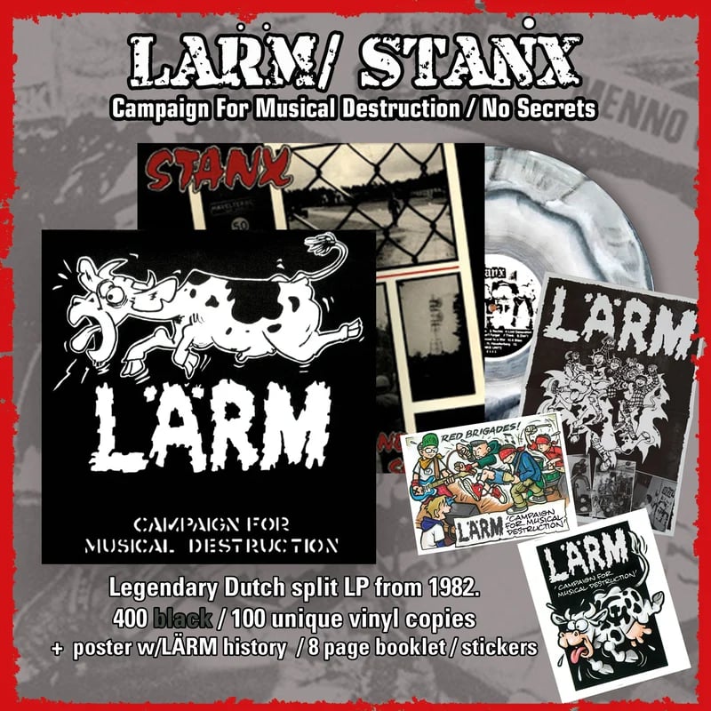 Image of LARM / STANX - "Campaign For Musical Destruction / No Secrets" split Lp (ltd color)