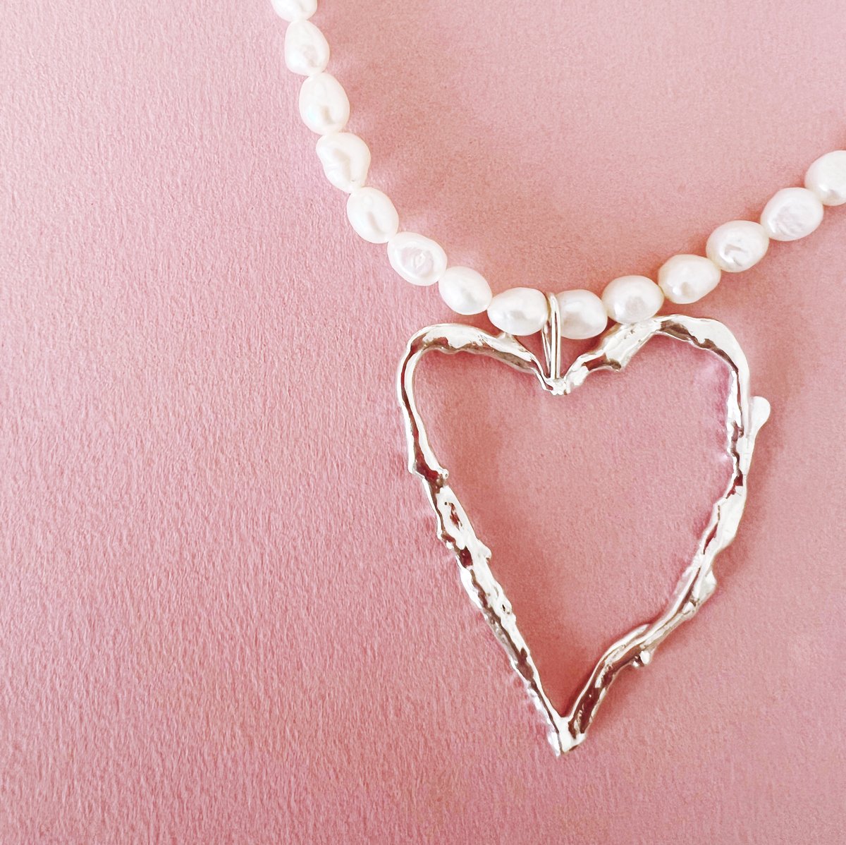 Destiny Heart Pearl Necklace-In Stock | wendy faye