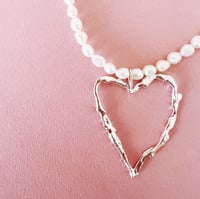 Image 1 of Melty Heart Pearl Necklace-In Stock