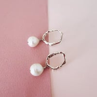 Image 2 of Melty Pearl Earrings- In Stock