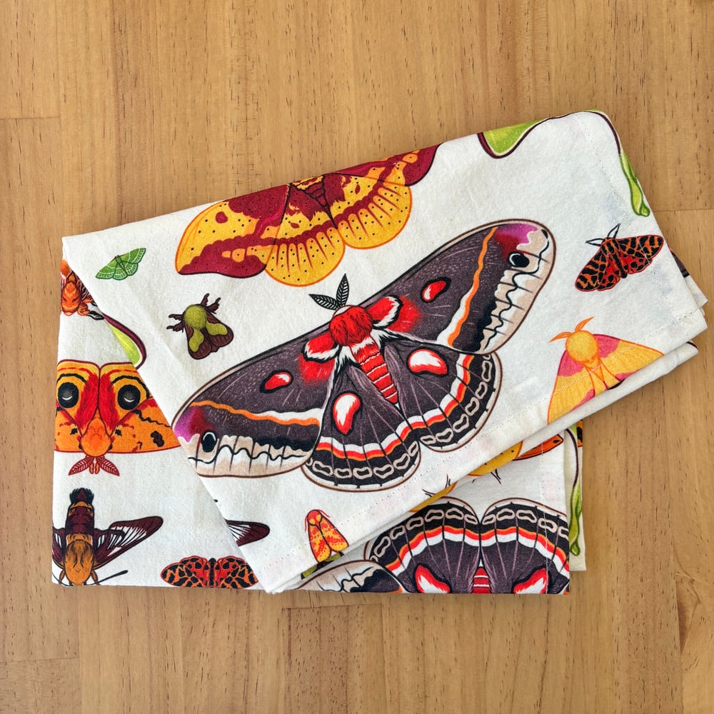 North American Moths Tea Towel