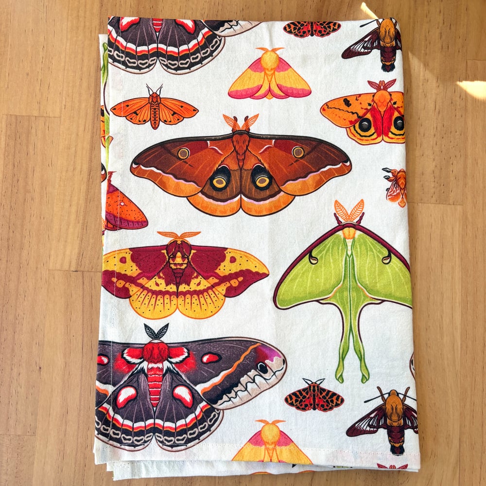 North American Moths Tea Towel