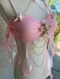 Image 2 of pink mermaid bikini top seashell bra mermaidcore summer beach outfit