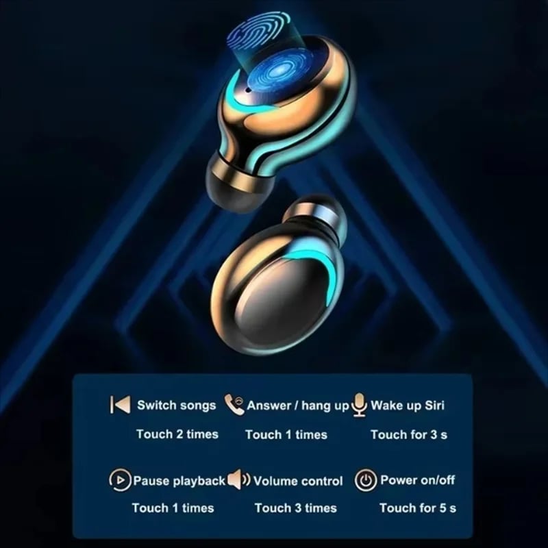 MSL F9 Bluetooth 9D Stereo High Bass Wireless Earbuds Touch Control Waterproof
