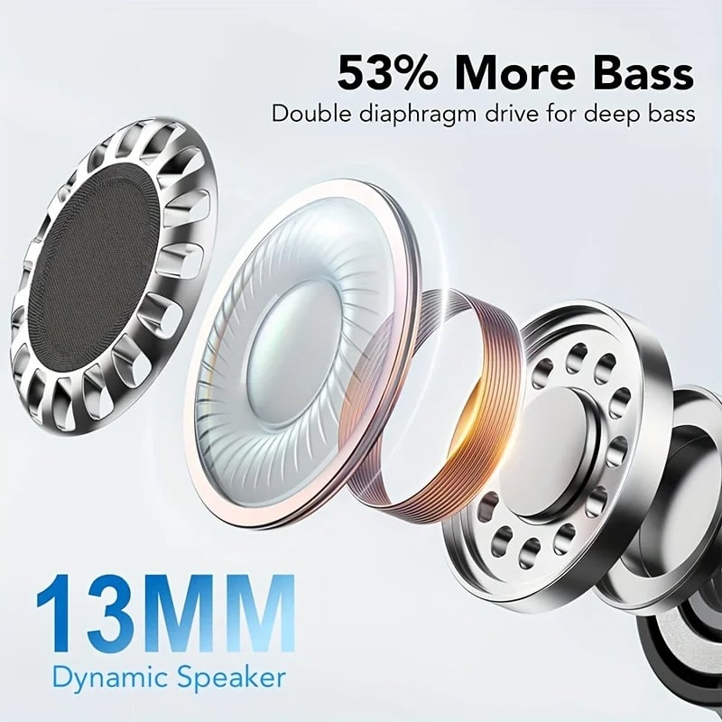 MSL UYXIO Wireless Earphone 40dB Noise Cancelling Bluetooth 5.3 with LED Display