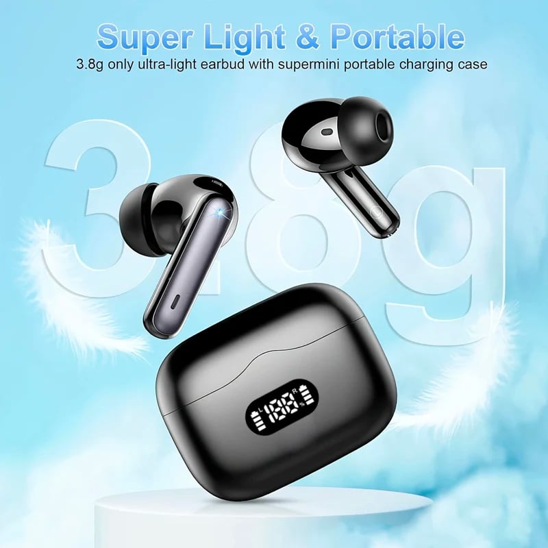 MSL UYXIO Wireless Earphone 40dB Noise Cancelling Bluetooth 5.3 with LED Display
