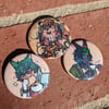 Fantasy 14 Character Holographic Buttons