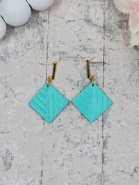 Image 3 of Turquoise Diamond Earrings