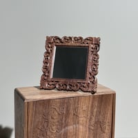 Image 3 of 1/6 Scale Walnut Carved Decorative Miniature Mirror