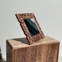 Image 4 of 1/6 Scale Walnut Carved Decorative Miniature Mirror