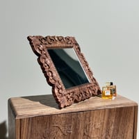 Image 5 of 1/6 Scale Walnut Carved Decorative Miniature Mirror