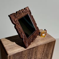 Image 6 of 1/6 Scale Walnut Carved Decorative Miniature Mirror