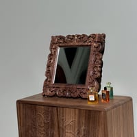 Image 10 of 1/6 Scale Walnut Carved Decorative Miniature Mirror