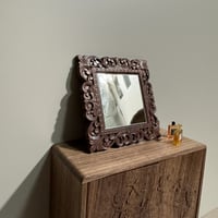 Image 12 of 1/6 Scale Walnut Carved Decorative Miniature Mirror