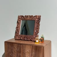 Image 13 of 1/6 Scale Walnut Carved Decorative Miniature Mirror