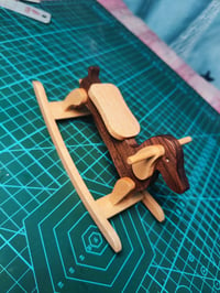 Image 2 of miniature Dachshund rocking chair for dollhouse