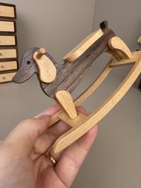 Image 3 of miniature Dachshund rocking chair for dollhouse