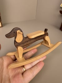 Image 5 of miniature Dachshund rocking chair for dollhouse