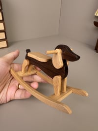 Image 4 of miniature Dachshund rocking chair for dollhouse