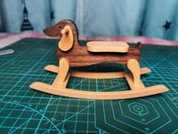 Image 7 of miniature Dachshund rocking chair for dollhouse