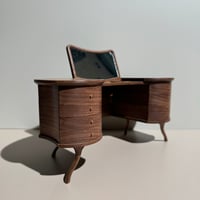 Image 7 of 1:6 Scale Handcrafted Walnut Vanity Table – Dollhouse furniture