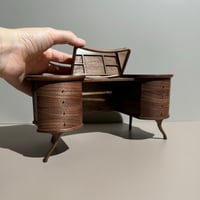 Image 8 of 1:6 Scale Handcrafted Walnut Vanity Table – Dollhouse furniture