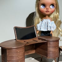 Image 16 of 1:6 Scale Handcrafted Walnut Vanity Table – Dollhouse furniture