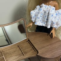 Image 17 of 1:6 Scale Handcrafted Walnut Vanity Table – Dollhouse furniture