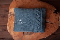 Image 6 of Knitted pillow wrap and bonnet hats denim
