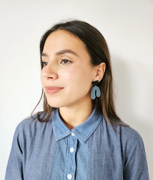 Image of Pendientes IRIS - azul noche y negro