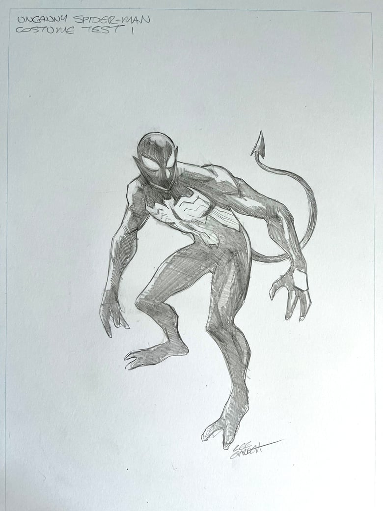 Image of UNCANNY SPIDER-MAN COSTUME TEST PENCILS