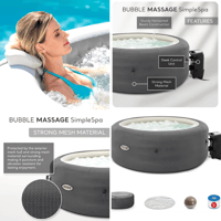 SimpleSpa Inflatable Round Hot Tub with Soothing Jets