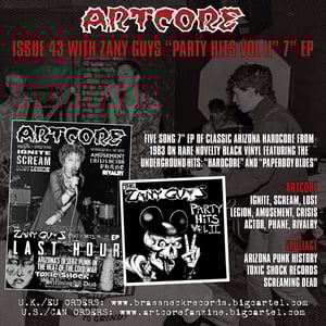 Image of ARTCORE FANZINE #43 w/ ZANY GUYS “PARTY HITS VOL II” 7" EP