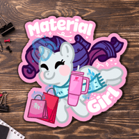 Image 1 of Material Girl Rarity My Little Pony Matte Vinyl Sticker