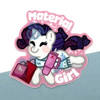 Image 2 of Material Girl Rarity My Little Pony Matte Vinyl Sticker