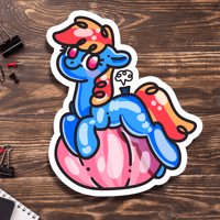 Image 1 of Inflatable Pool Toy Pony Matte Vinyl Sticker