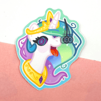 Image 2 of Hypnotized Princess Celestia MLP Matte Vinyl Sticker