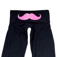 Image 3 of black mustachio yoga pant XS-XXXL