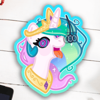 Image 1 of Hypnotized Princess Celestia MLP Matte Vinyl Sticker