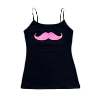 Image 2 of black mustachio cami S-XL