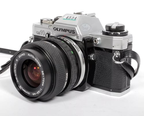 Image of Olympus OM-10 35mm film SLR camera with 35-70mm lens TESTED #4534 