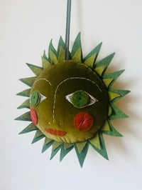 Image 1 of Olive Green Velvet Sun Charm 2 