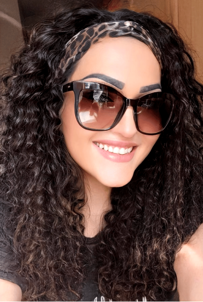 Curly hair headband wig