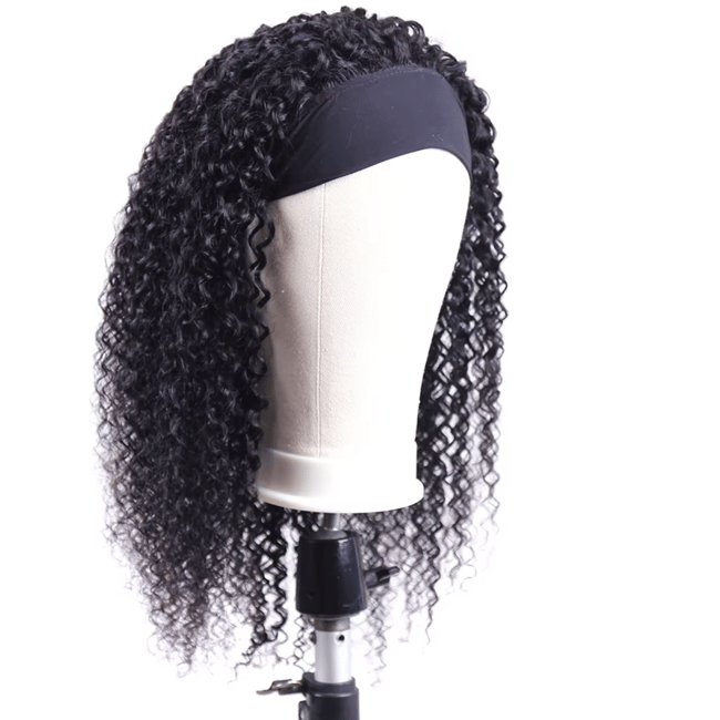 Curly hair headband wig