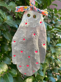 Image 1 of Dot tin ghost in fine linen ornament