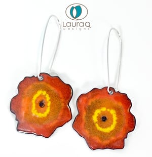 Limited edition Orange/ Blue Marigold double sided earrings