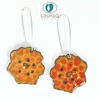 Image 1 of Limited edition Orange/ Blue Marigold double sided earrings