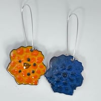 Image 2 of Limited edition Orange/ Blue Marigold double sided earrings