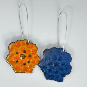 Limited edition Orange/ Blue Marigold double sided earrings